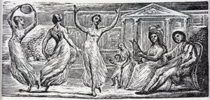 Menalcasの年間ウェイク、「Dr。ソーントンの「ヴァージルの牧歌」 作： William Blake